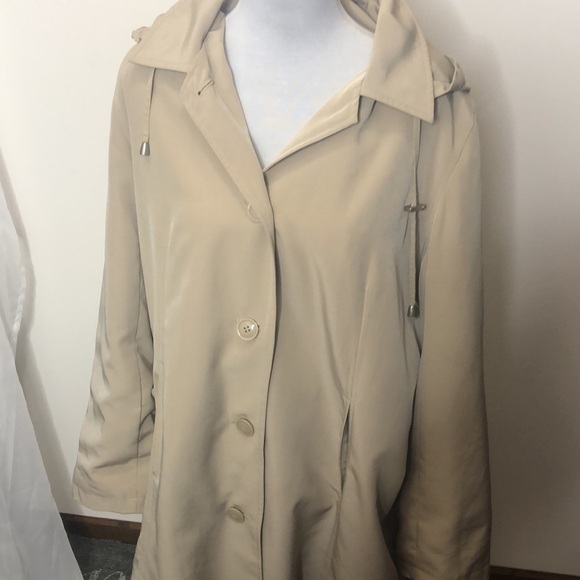 Regent park tan button up trench coat size large - Picture 2 of 9